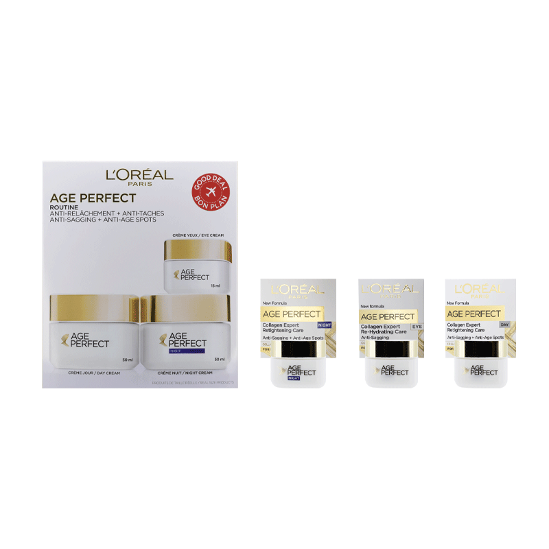 L'Oreal Age Perfect Travel Exclusive Day, Night and Eye Cream Gift SetSet