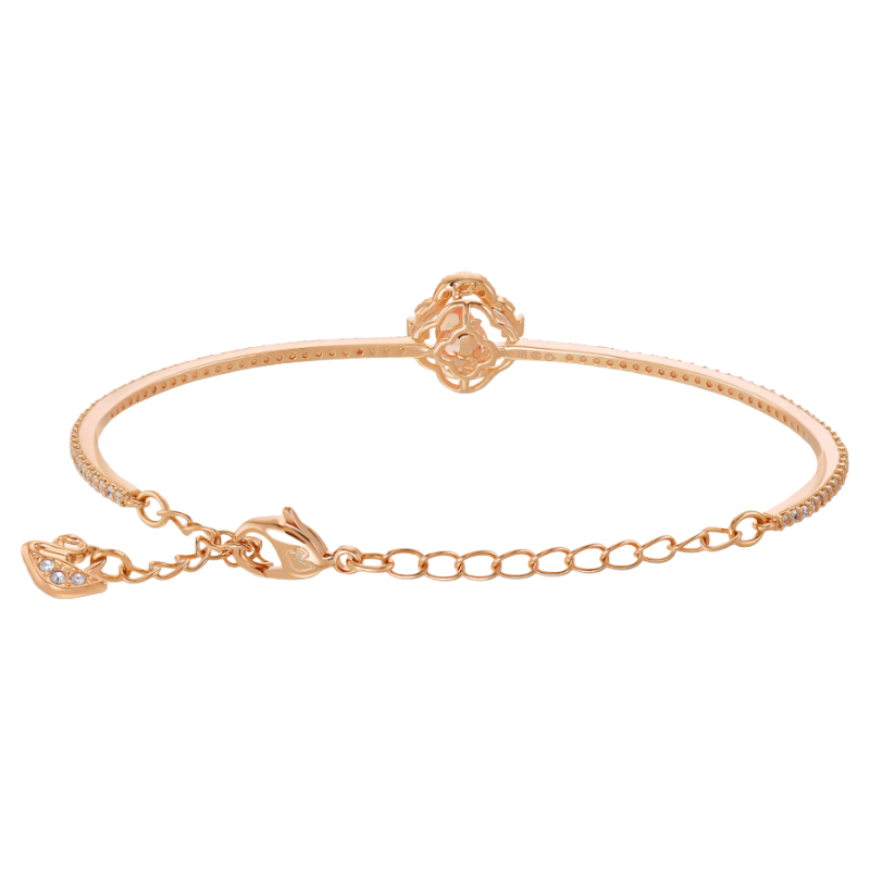 Swarovski Rose-gold Tone Plated Sparkling Dance Clover Bangle 5516476