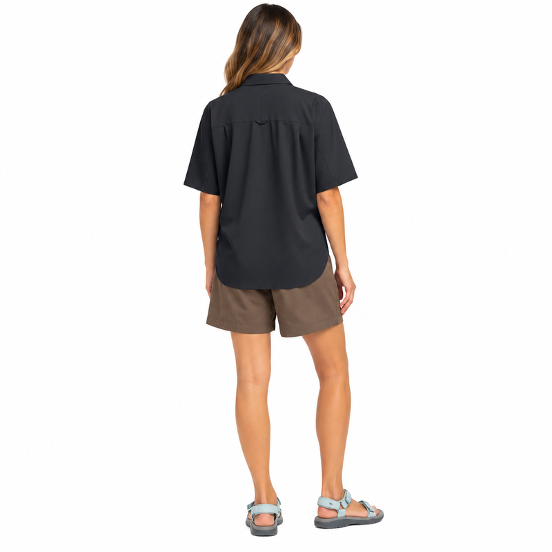 Jack Wolfskin Blouse Navy Women's Sierra Quest Short Sleeve Shirt 
