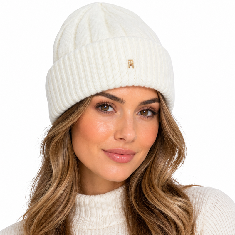Tommy Hilfiger Women's Beanie White OS AWOAW16630