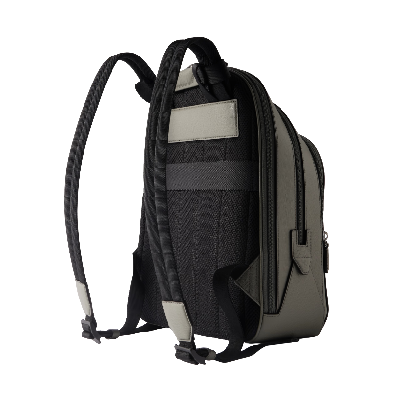 Montblanc Sartorial Leather 3 Compartment Backpack Bag Mastic Brown