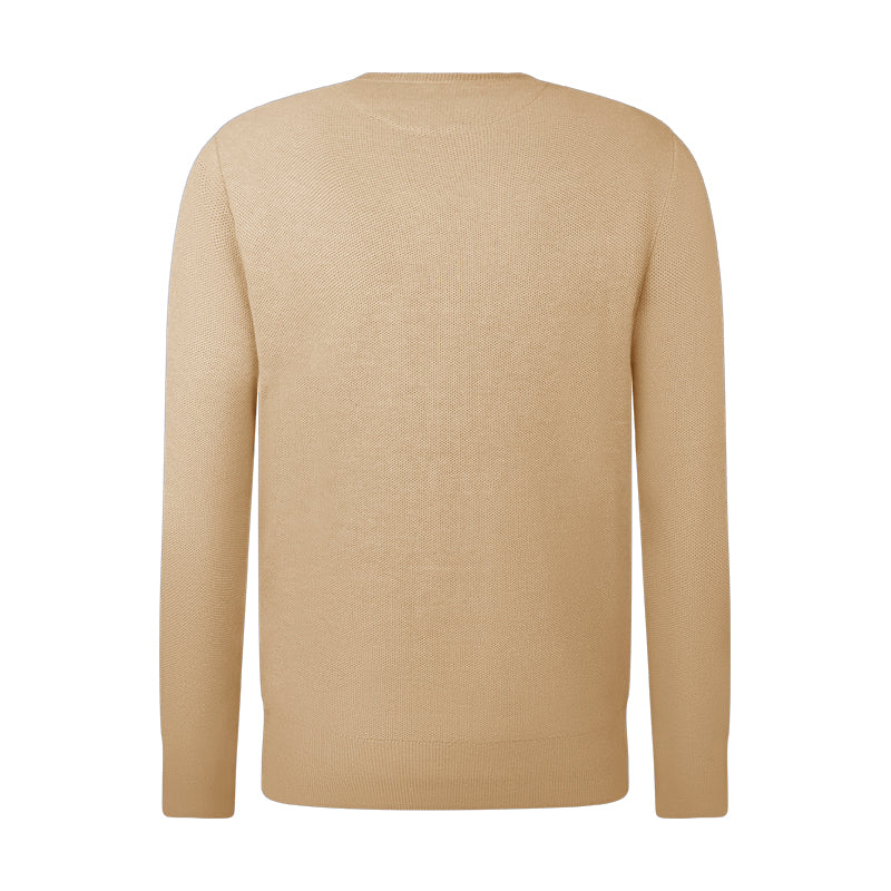 Ralph Lauren Polo Textured Cotton Crewneck Jumper Brown