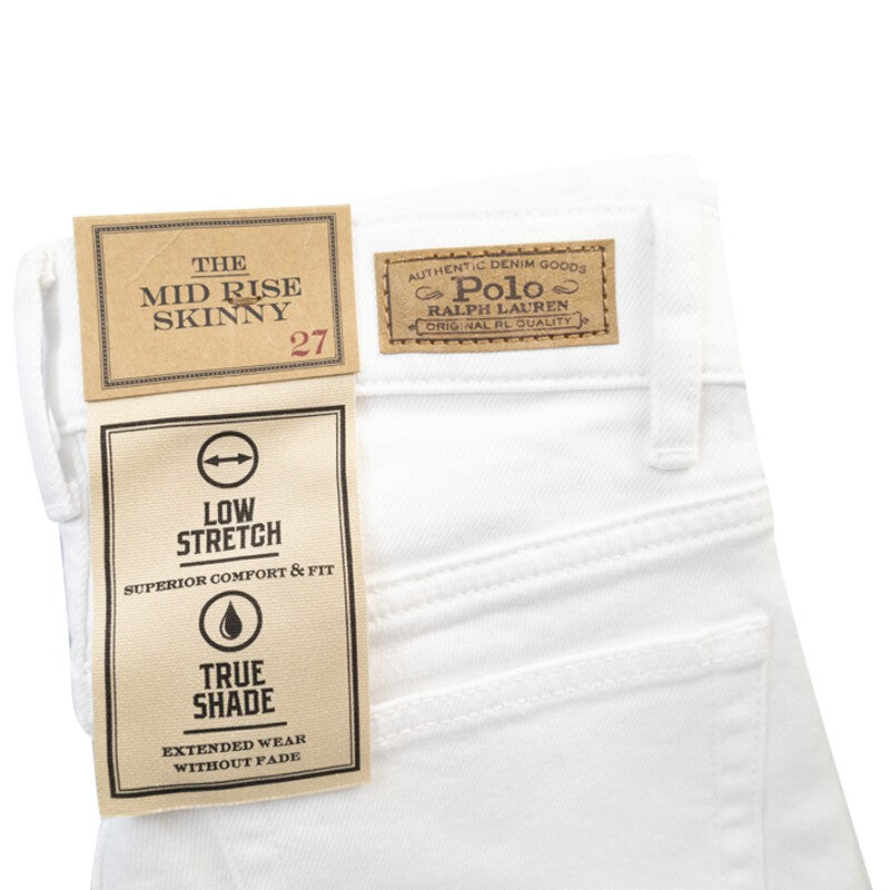 Ralph Lauren Polo Mid Rise Skinny Jeans White Women's