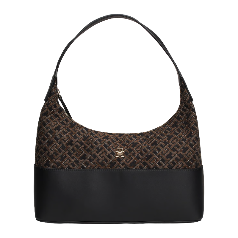 Tommy Hilfiger Jacquard Black Shoulder Bag