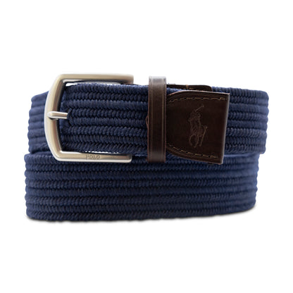 Ralph Lauren Polo Belt 35mm Navy Braid Stretch