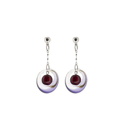 Antica Murrina Purple & Red Glass Earrings