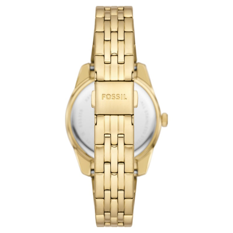 Fossil Scarlette ES5338 gold-tone ladies watch back view
