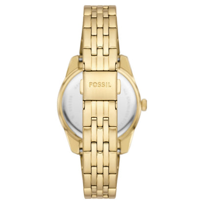 Fossil Scarlette ES5338 gold-tone ladies watch back view