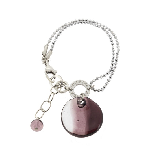 Antica Murrina Purple Glass & Silver Bracelet