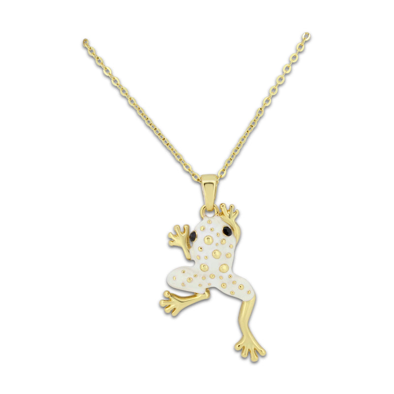 Khloelle Gold and White Frog Necklace LC0070844