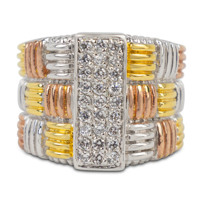 Olivia Tritone Weave Band Ring 20-6780 - Size 7