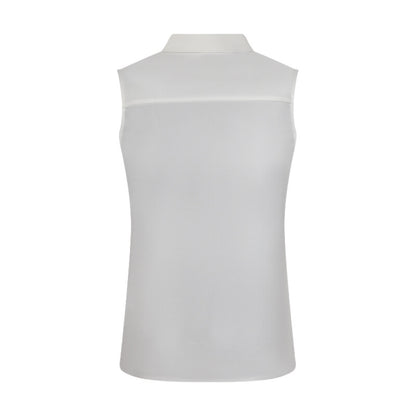 Armani Jeans Women's White Sleeveless Zip Shirt 