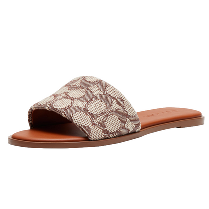 Coach Holly Quilted Leather Sandal Cocoa/Amber Brown