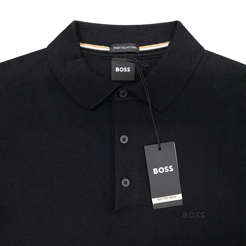 Hugo Boss Knitted Polo Shirt Black | Men's Fashion