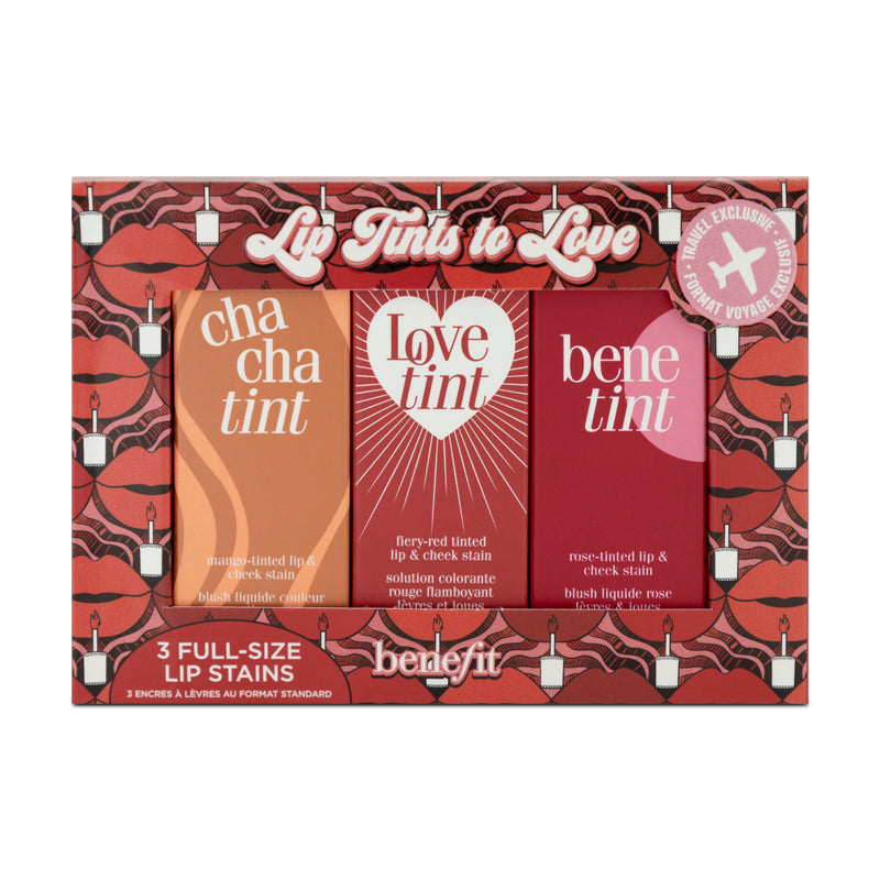 Benefit Lip & Cheek Stain Make-Up Set 3 x Full Size (Blemished Box)