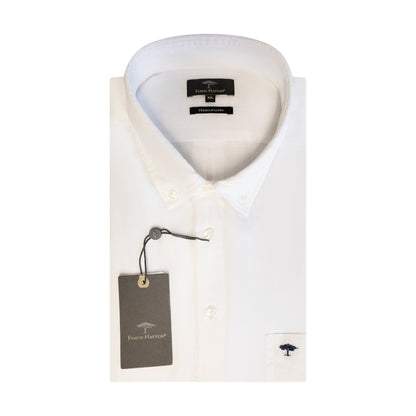Fynch Hatton Men's Short Sleeve Linen Shirt White