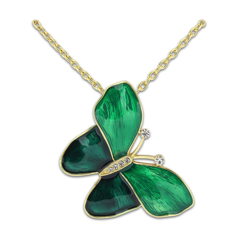 Khloelle Green Butterfly Necklace LC0070868