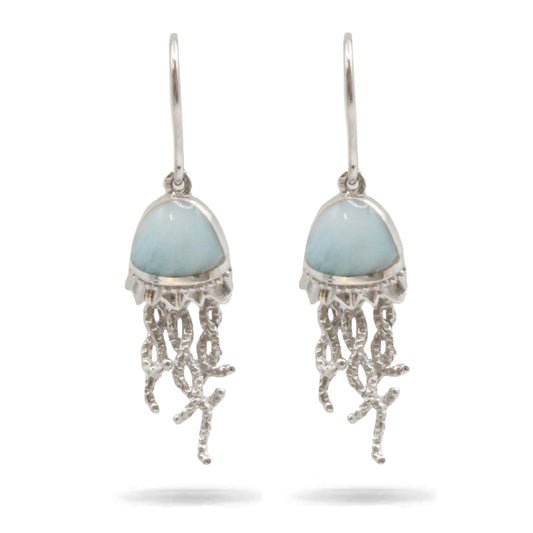 Marahlago Jellyfish Earrings Larimar Silver