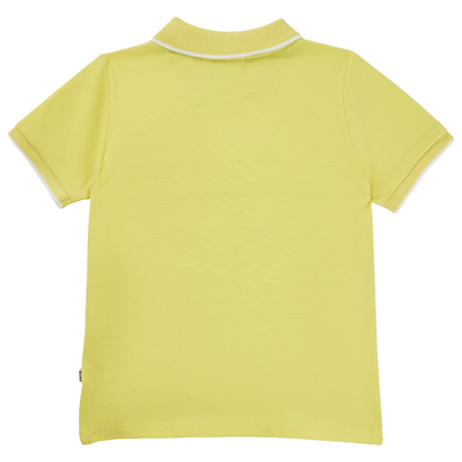 Hugo Boss Boys Polo Shirt Yellow with Logo & Stripes
