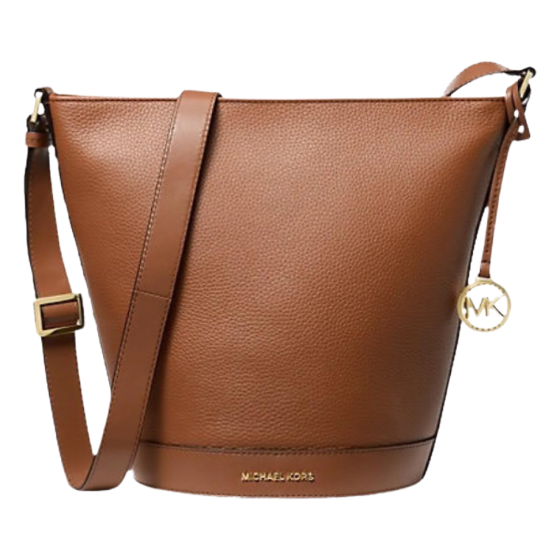 Michael Kors Townsend Large Leather Bucket Messenger Bag Brown