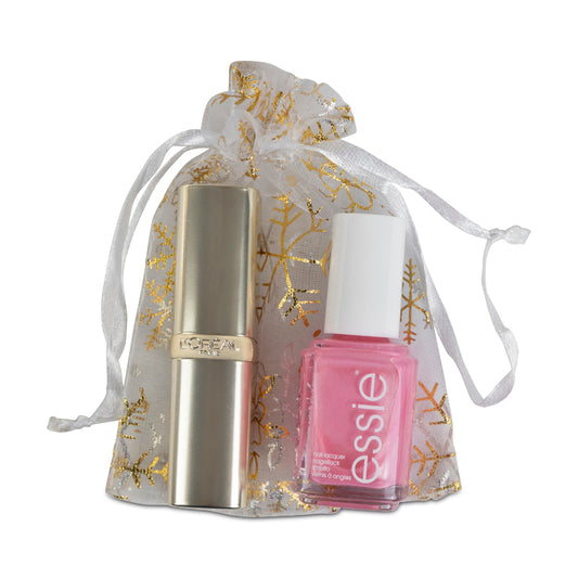 Essie Pink DIamond Nail Polish & L'Oreal Lipstick Gift Bag (HOGIES GIFT)