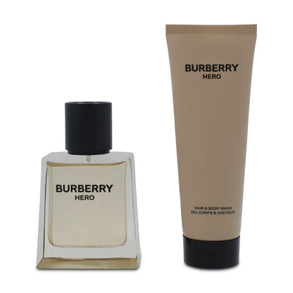 Burberry Hero 50ml Eau De Toilette 75 ml Hair & Body Wash Set 