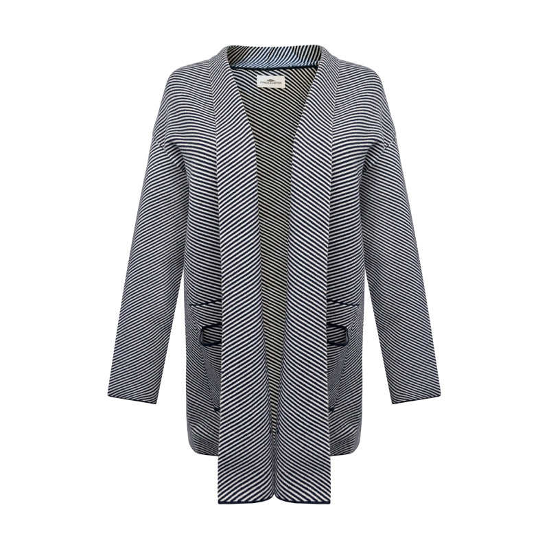 Fynch-Hatton Textilien Womens Knitted Jacket Navy Striped