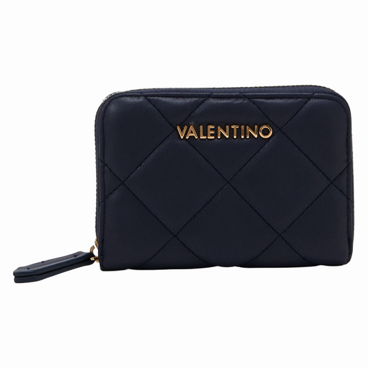 Mario Valentino Quilted Wallet Medium Dark Blue Women's