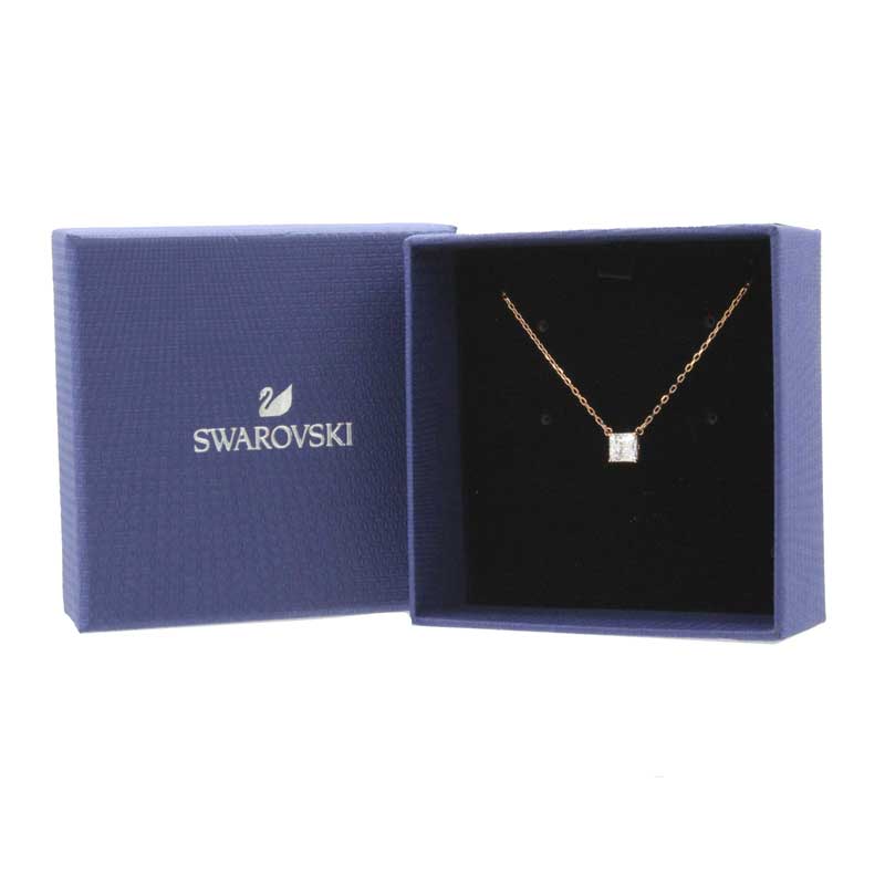 Swarovski Attract Necklace Square, White, Rose-Gold Tone Plated 5510698