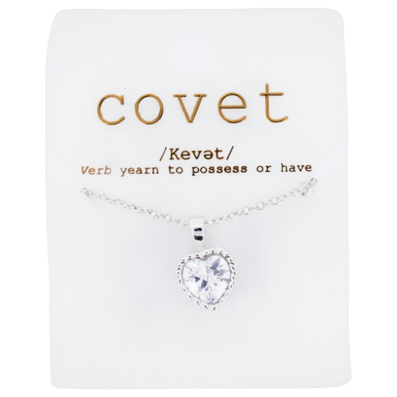 Covet Silver Heart Shaped Pendant Necklace DF3144R