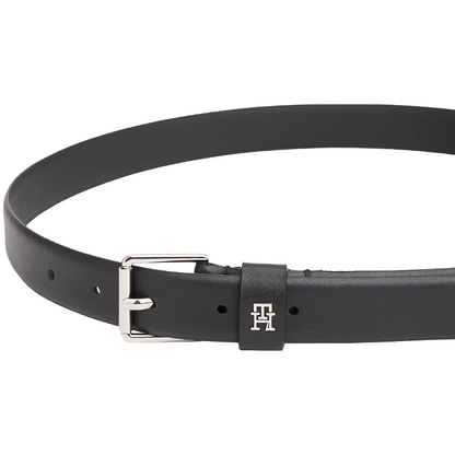 Tommy Hilfiger Square Buckle Leather Belt Black Women's AW0AW16607