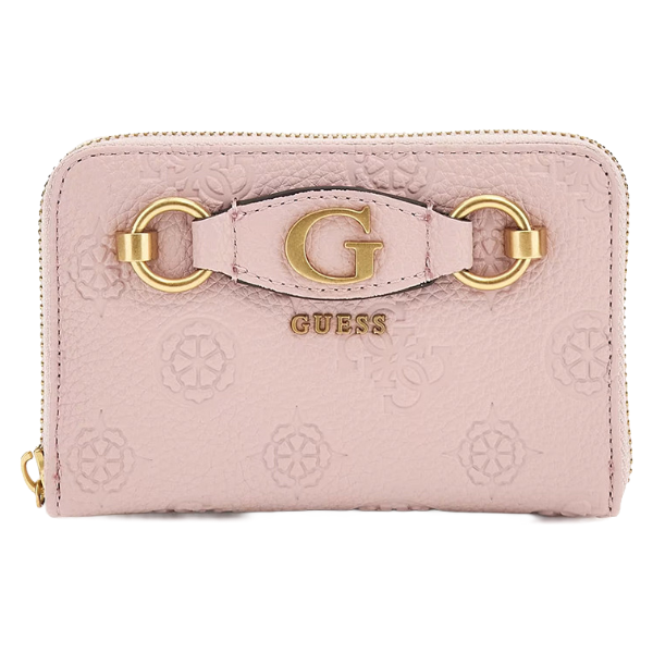 Guess Apricot Rose Pink Logo Zip Around Purse
