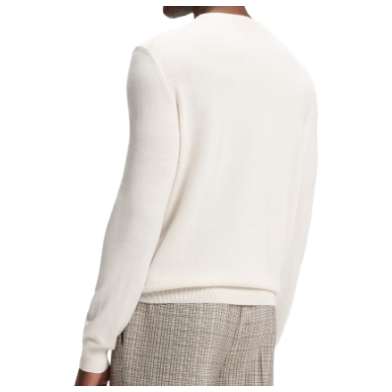 Hugo Boss Botto Men's Long Sleeve Jumper Open Off White