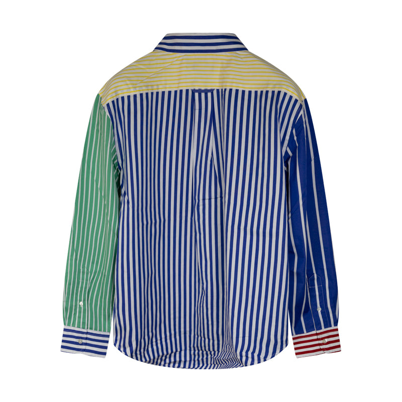 Ralph Lauren Women's Oversized Striped Cotton Multi Coloured Shirt