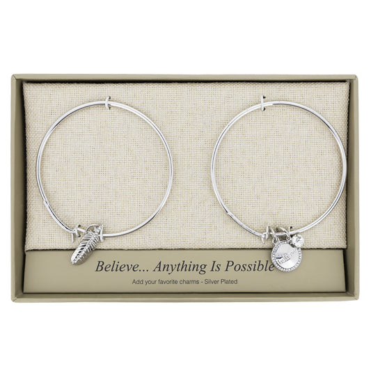 Lovita Silver Bangle Believe... Anything Is Possible