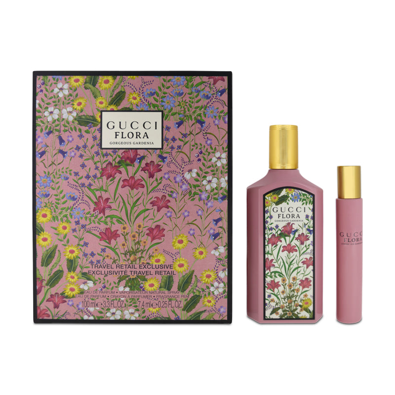 Gucci Flora Gorgeous Gardenia Gift Set 100ml Eau De Parfum & 7.4ml