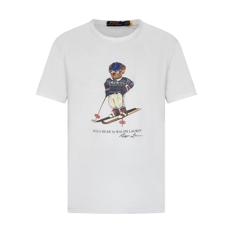 Ralph Lauren Polo Custom Slim Fit Polo Bear T-Shirt White