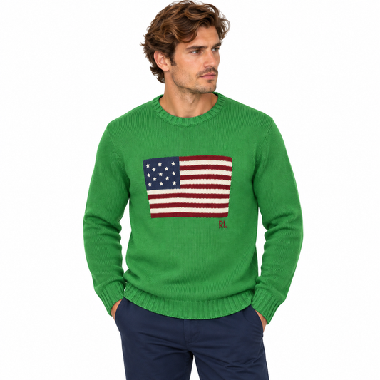 Ralph Lauren Polo The Iconic Flag Jumper Green Men's