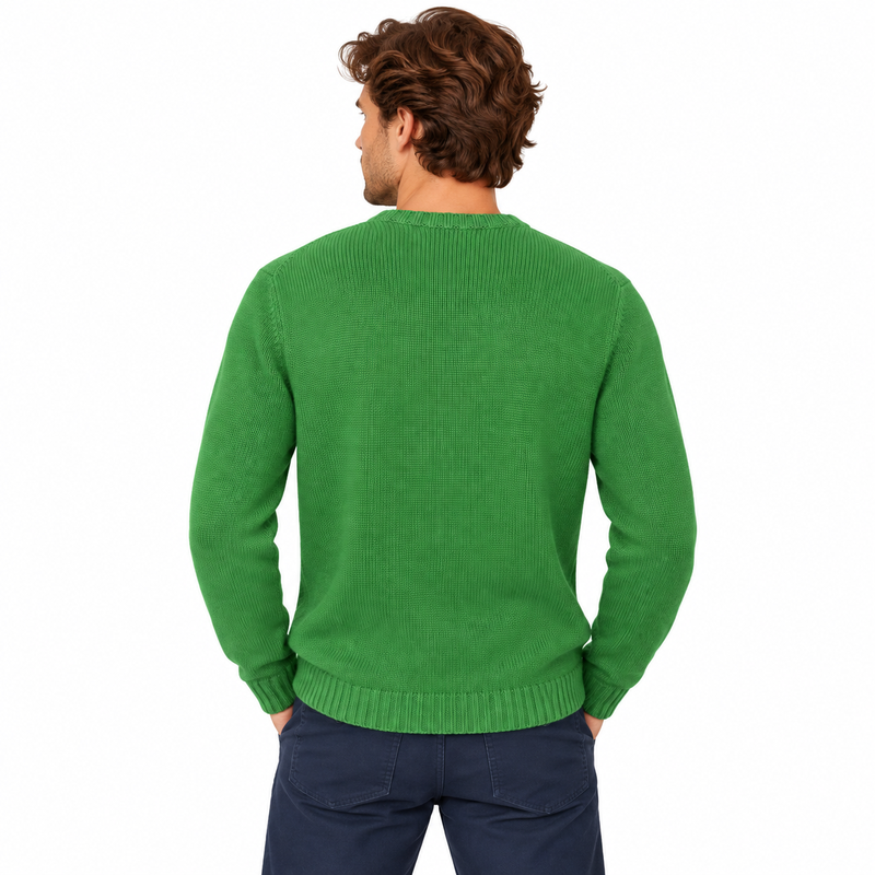 Ralph Lauren Men's Knitted the Iconic Flag Thick Jumper Green Extra Large