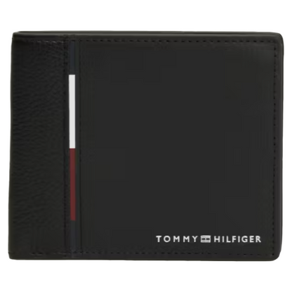 Tommy Hilfiger Men's Leather Wallet Coin & Card Black