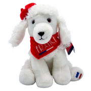 Keel Toys Paris France Poodle White 20cm With Hat & Bandana