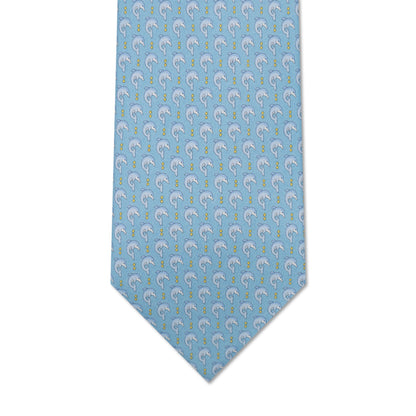 Salvatore Ferragamo Silk Dolphin Print Tie Light Blue