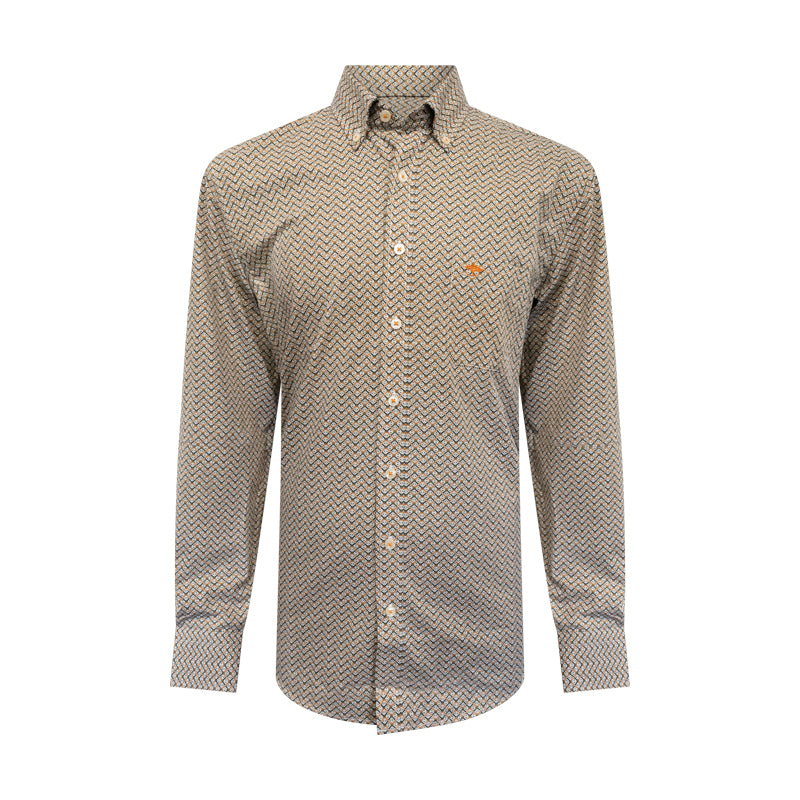 Fynch-Hatton Men's Supersoft Cotton Long Sleeve Shirt Deep Forest 