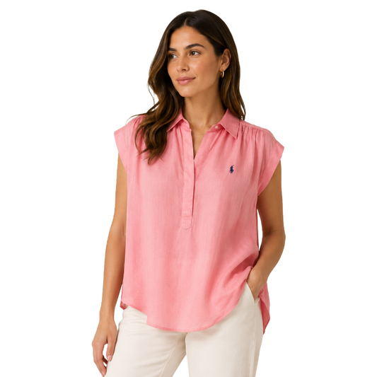Ralph Lauren Polo Women's Short Sleeved Blouse Pink