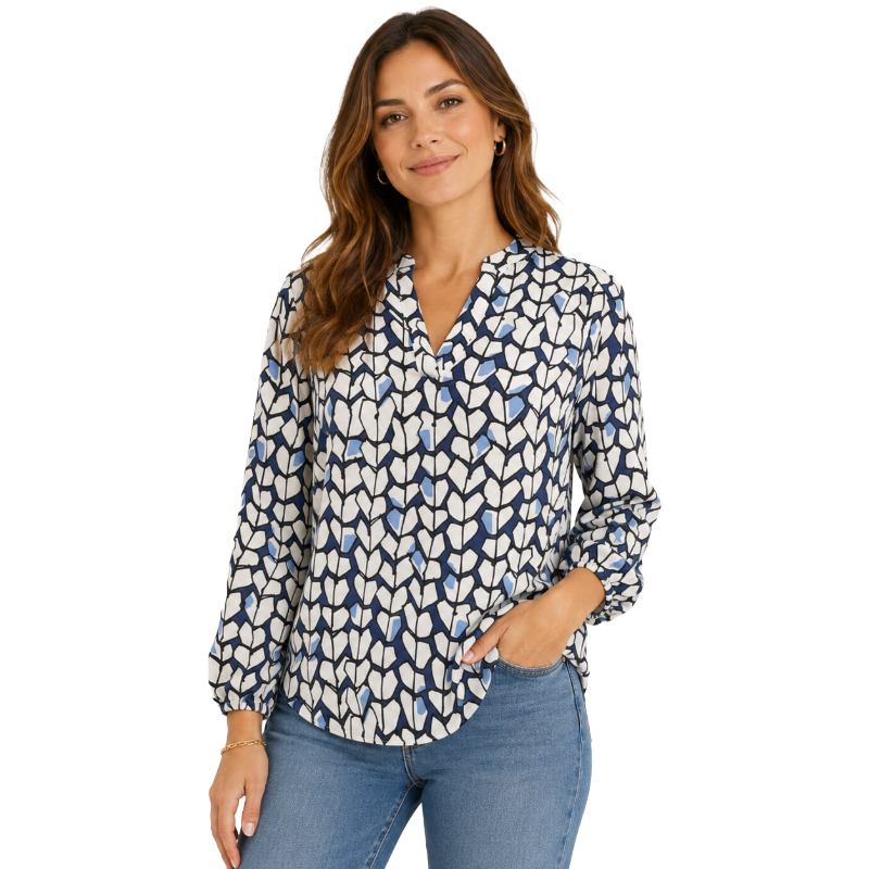 Fynch-Hatton Women's Blouse Navy Multi Colour