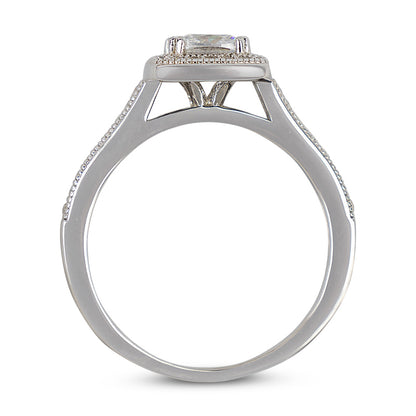 Olivia 925 Sterling Silver Square Micro Pave Ring - Size 8