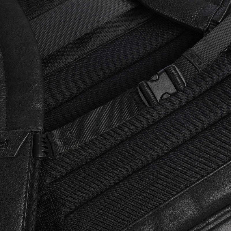 Piquadro Backpack Wollem Backpack 14″ grained cow leather nero black
