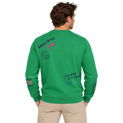 Ralph Lauren Polo Love Peace Paris Sweatshirt Green Men's