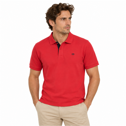 Tom Tailor Men's Samba Red Cotton Polo Shirt
