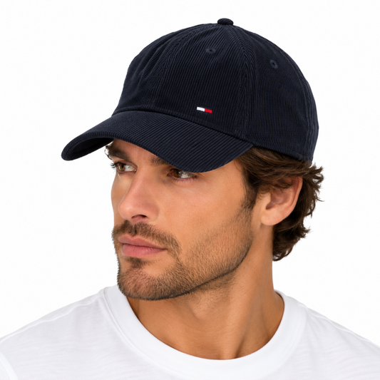 Tommy Hilfiger Men's Corduroy Navy Blue Baseball Cap O/S